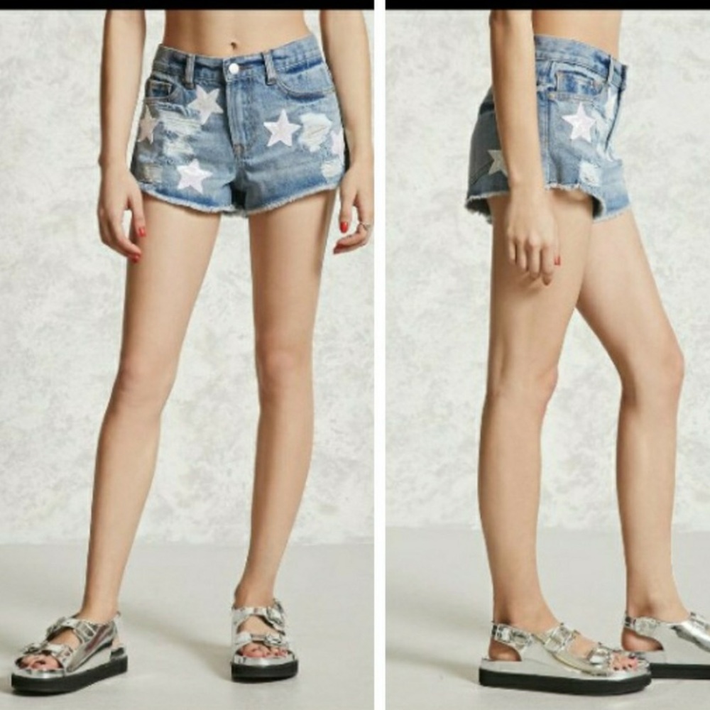 jean shorts with sparkly stars